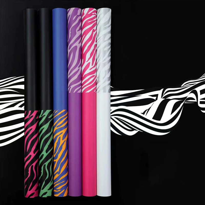 Papel de embrulho de flores de seis cores com estampa de zebra
