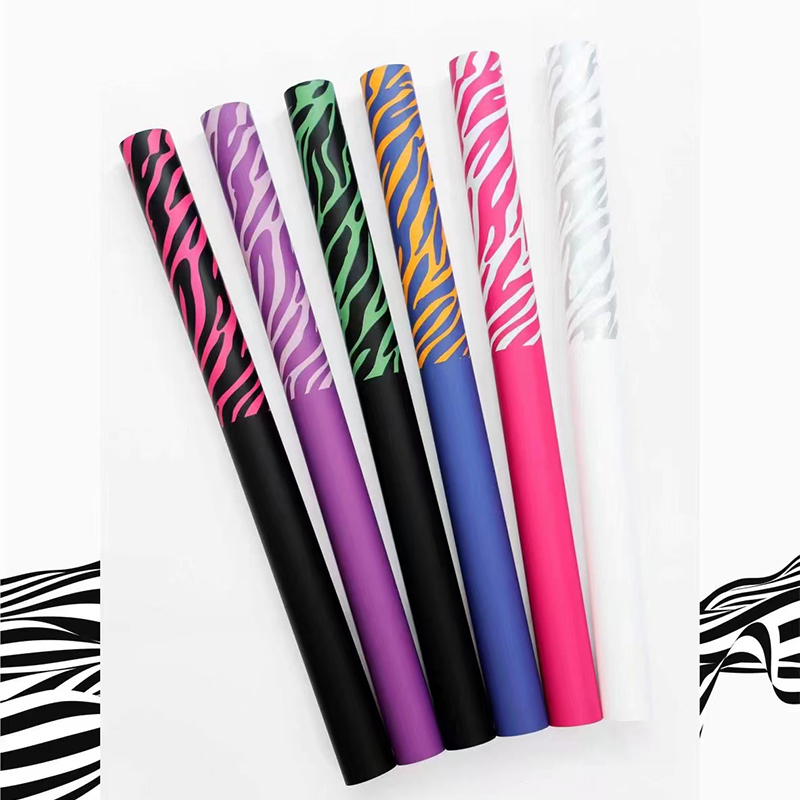 Papel de embrulho de flores de seis cores com estampa de zebra