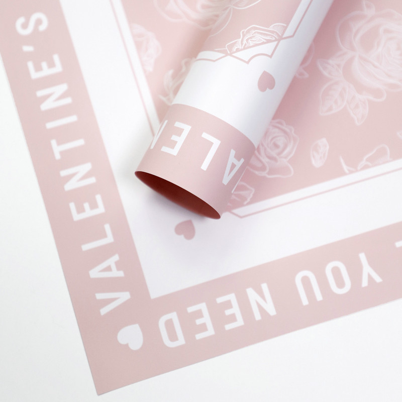 Papel de embrulho de flores com padrão rosa