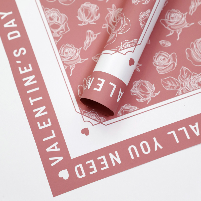 Papel de embrulho de flores com padrão rosa