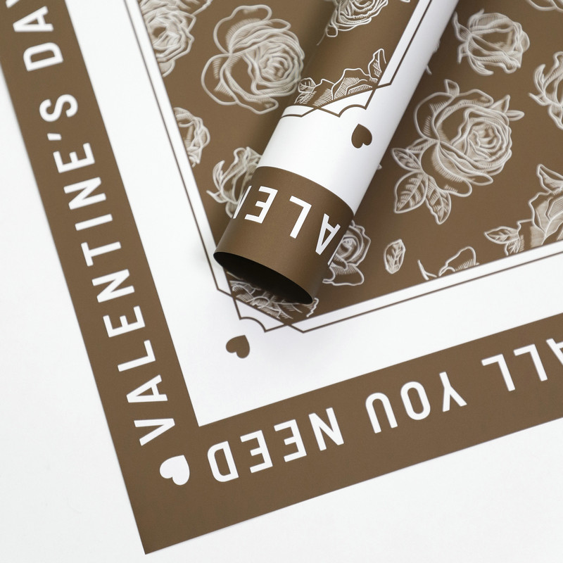 Papel de embrulho de flores com padrão rosa
