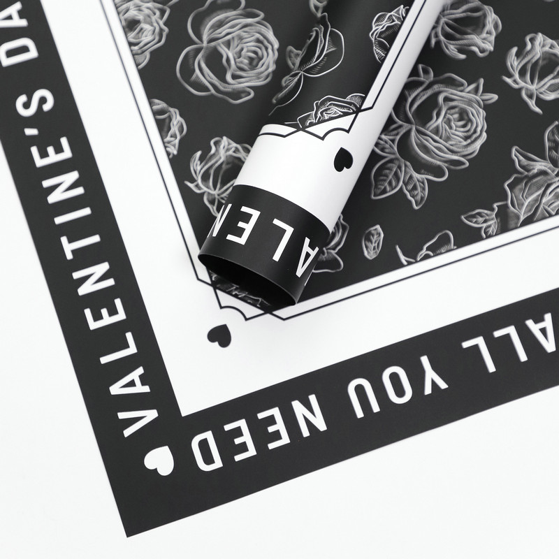 Papel de embrulho de flores com padrão rosa