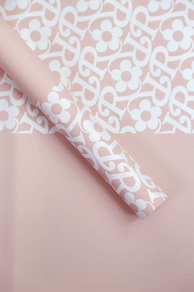Papel de embrulho de flores com padrão de flores em filme fosco