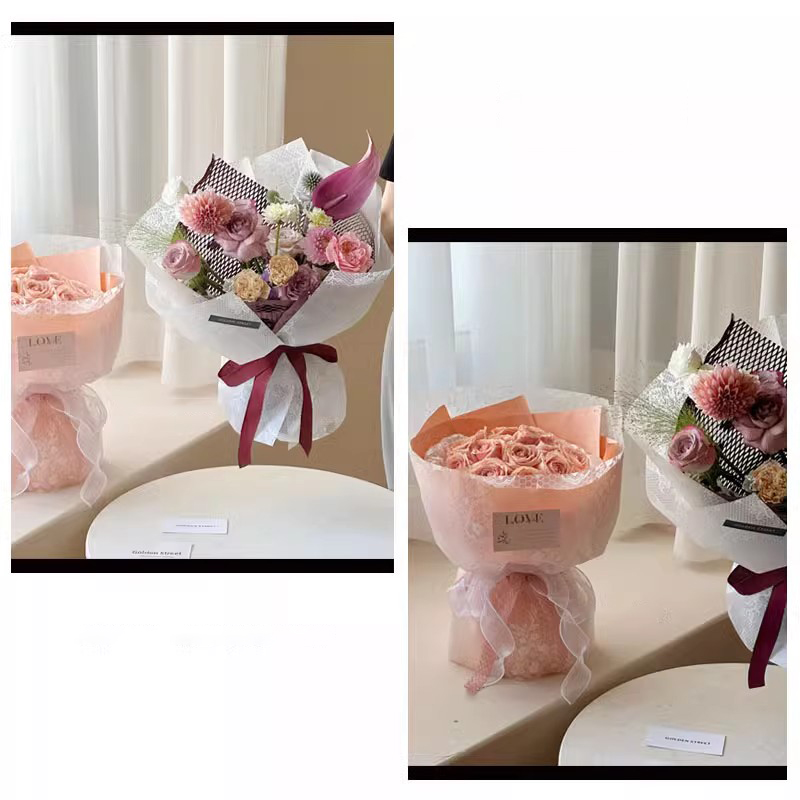 Papel de embrulho de flores Nuosha em vários padrões e estilos