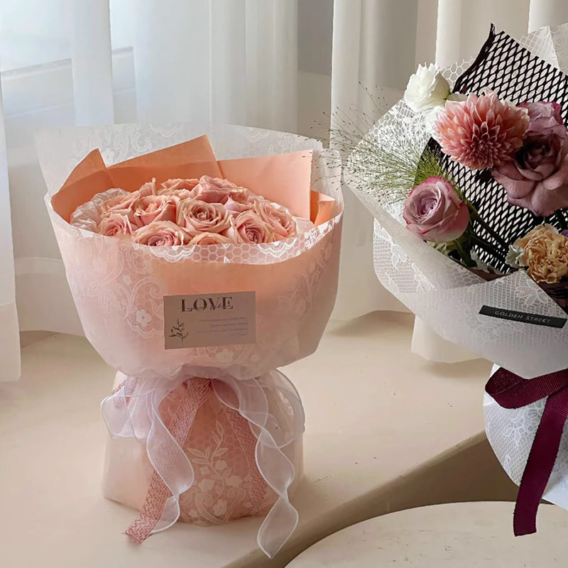 Papel de embrulho de flores Nuosha em vários padrões e estilos