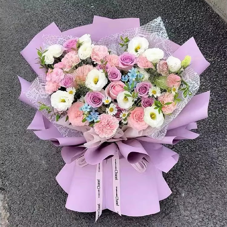 Papel de embrulho de flores Nuosha em vários padrões e estilos