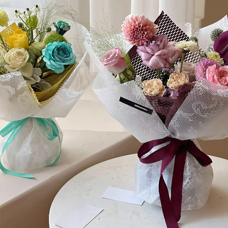Papel de embrulho de flores Nuosha em vários padrões e estilos