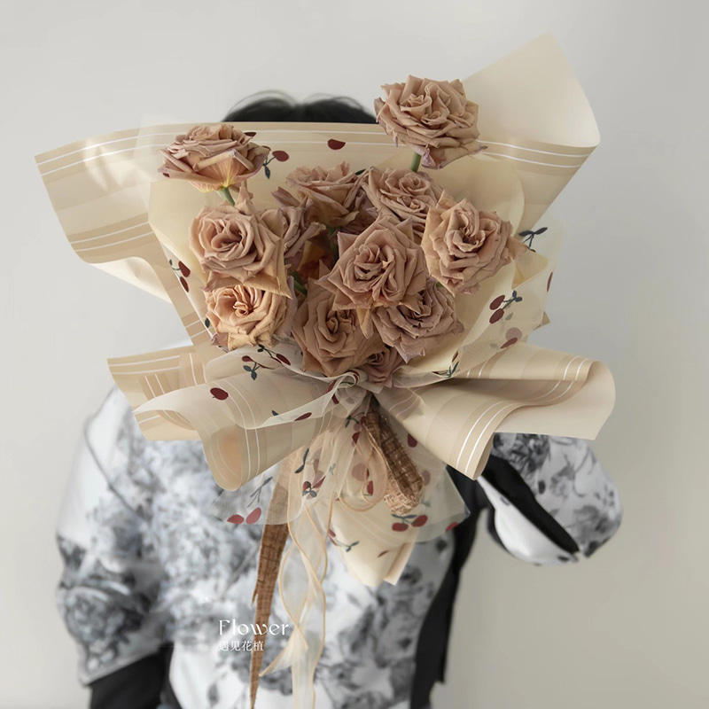 Papel de embrulho de flores revestido dupla face à prova d'água