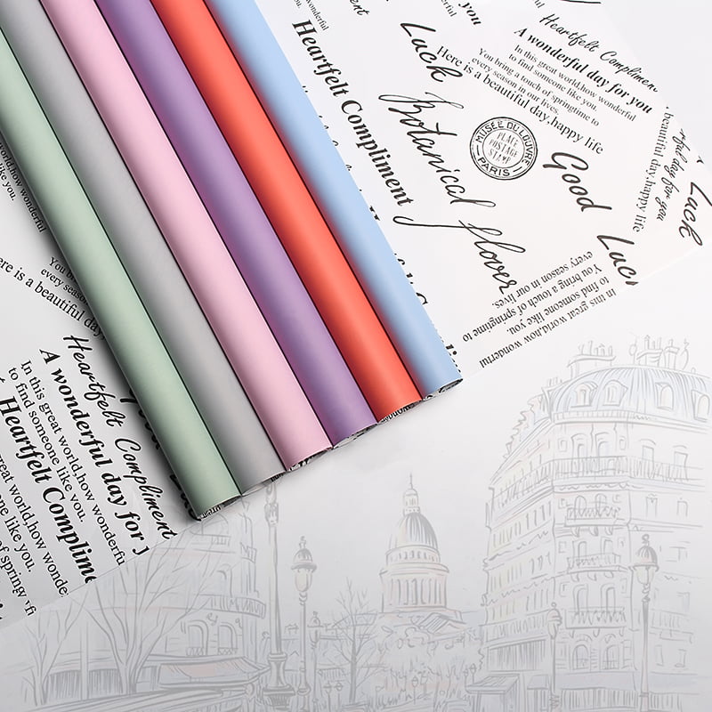 Papel de embrulho de flores vintage frente e verso
