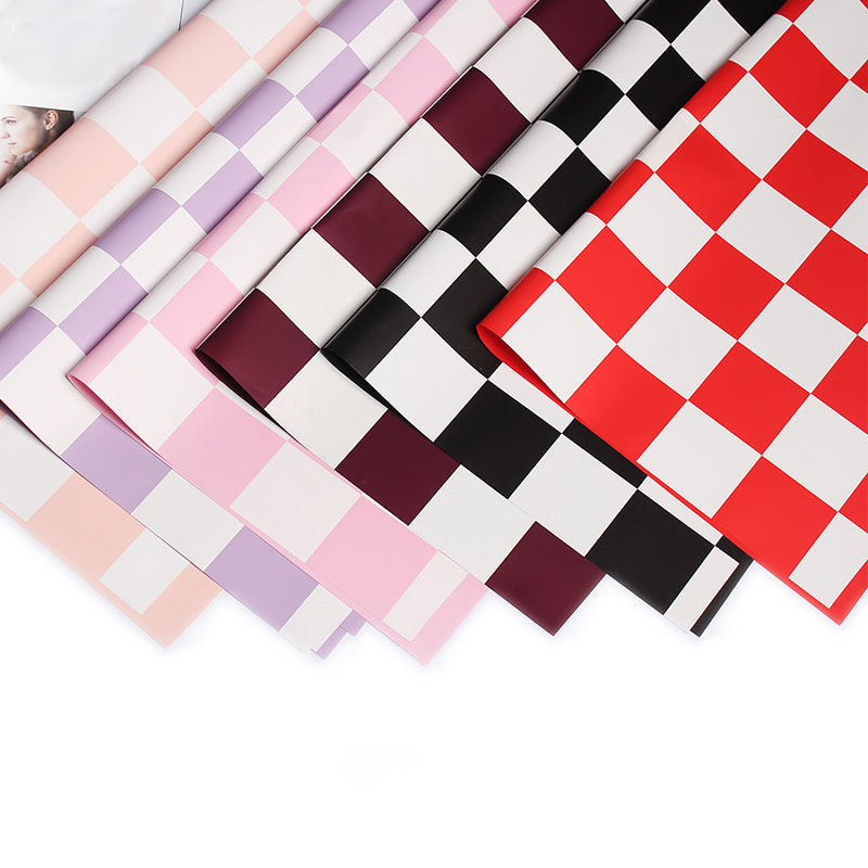 Papel de embrulho de buquê xadrez bicolor