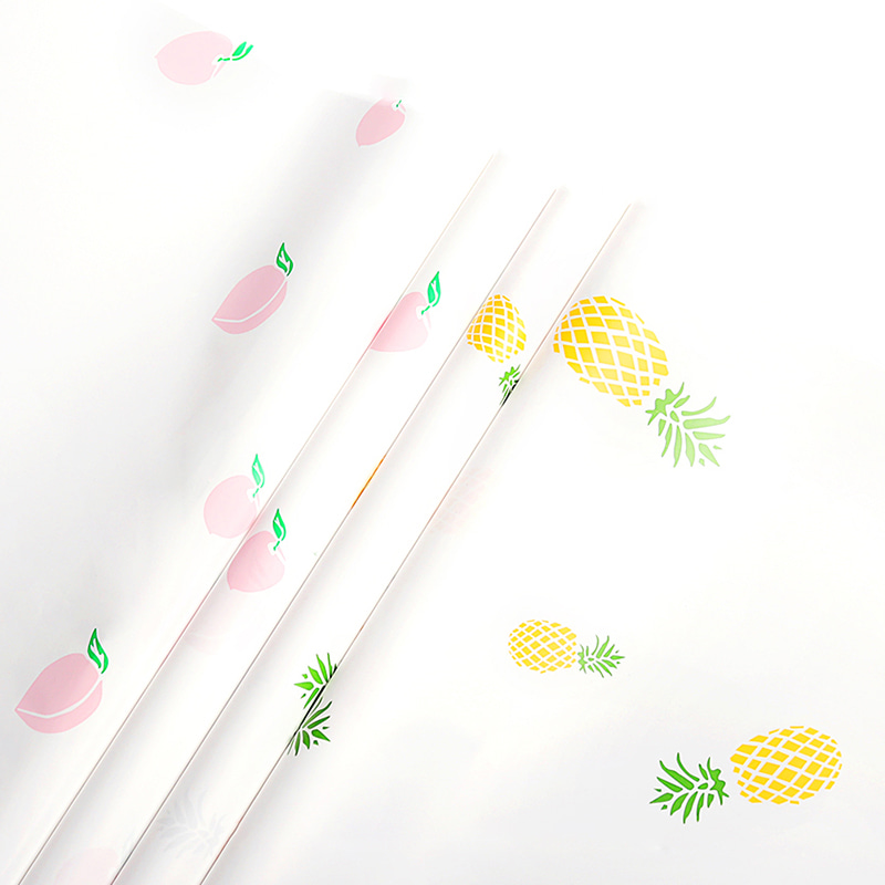 Papel de embrulho de buquê com padrão de frutas simples
