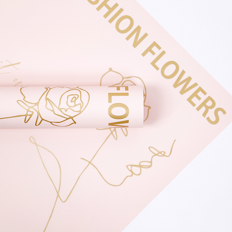 Papel de embrulho Flower Love-Bouquet com padrão rosa