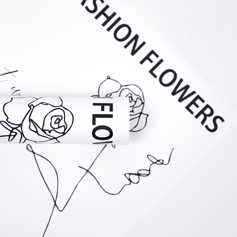 Papel de embrulho Flower Love-Bouquet com padrão rosa