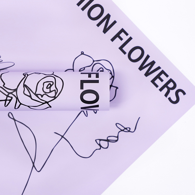 Papel de embrulho Flower Love-Bouquet com padrão rosa