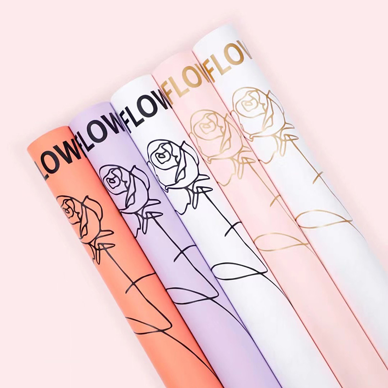 Papel de embrulho Flower Love-Bouquet com padrão rosa